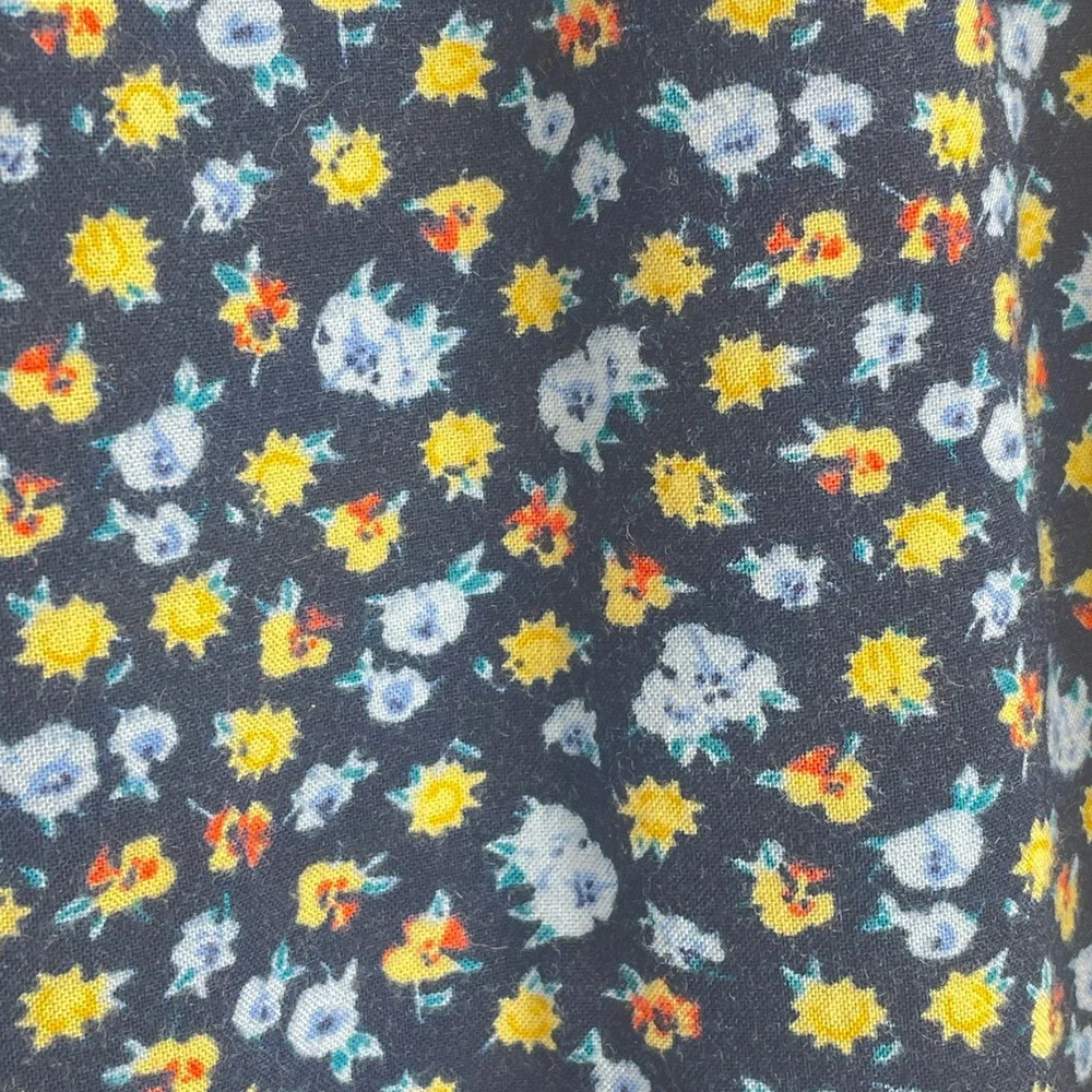 Boutique Wide Leg Pants Women Large Blue Ditsy Floral Casual Travel Lounge Comfy